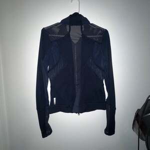 Zella Navy Blue Mesh Paneled Full Zip Fit Running Jacket Size Medium